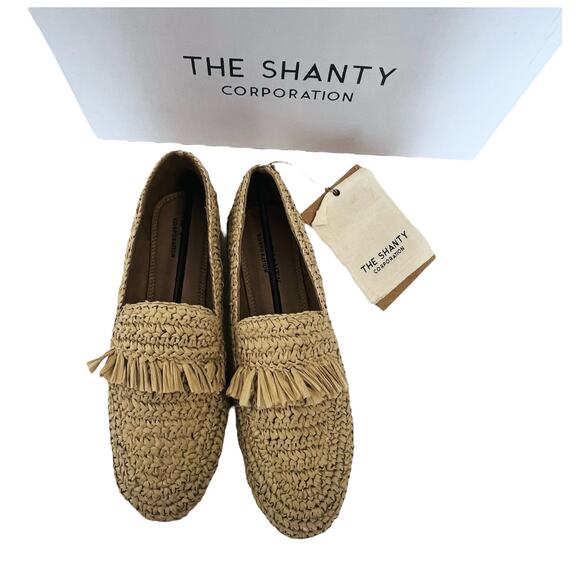 NEW Moroccan Raffia MIAMI LOAFERS SHOES Women's 40, 9 Natural Slip On Moccasin - Picture 8 of 11